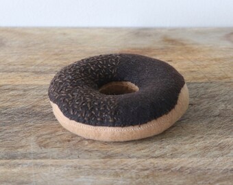 Felt Doughnut - Felt Play Food - Felt Chocolate Doughnut - Felt Food - Pretend Doughnut - Pretend Food - Play Food - Felt Donut - Chocolate