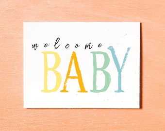 Instant Download Welcome Baby Printable Card Fox Family