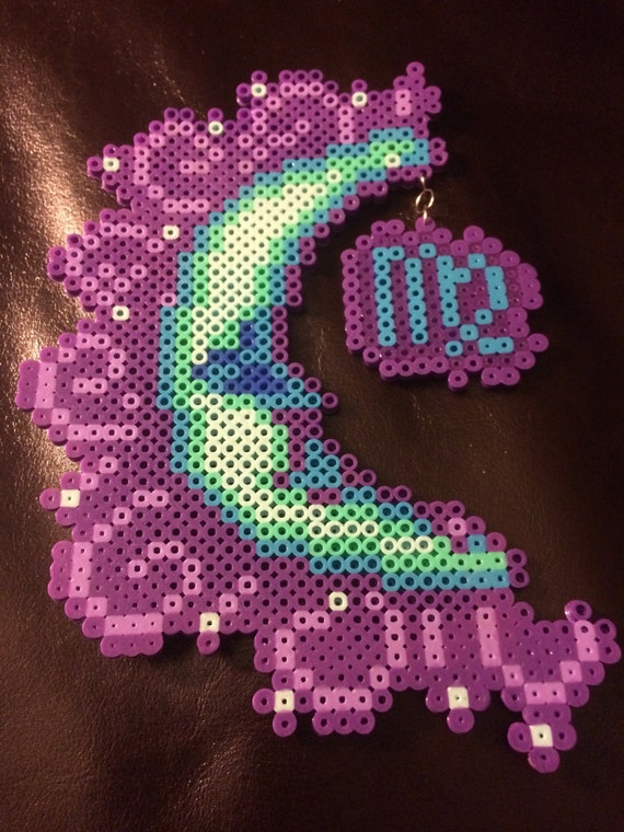 Celestial Moon and Zodiac pendant perler bead Suncatcher