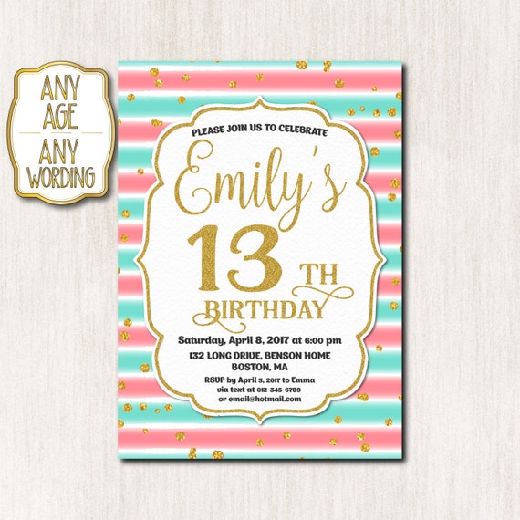 13Th Birthday Invitations 7