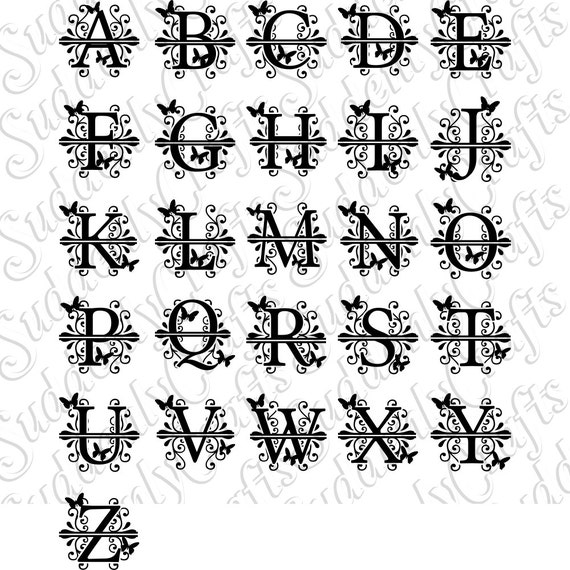 Apex Butterfly Monogram Full Set SVG