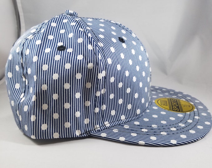 Blue Polka Dot Snapback Hat