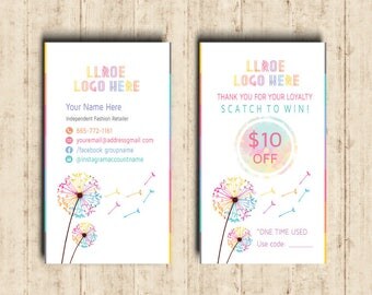 LLRoe Home Office Approved Fonts and Colors Fashion Consultant Digital Printable Scratch off Ticket Card - Dandelion
