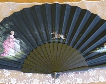 Fan „The Love Letter“, antique fan, victorian fan, ca. 1887