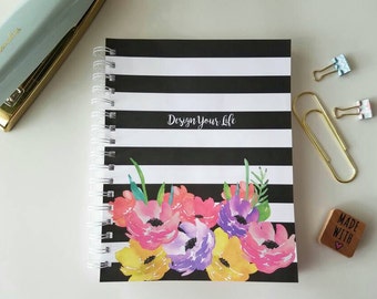 12 Month Weekly Planner * Personalized Planner * Choose Start Month * Student Planner * Professional Planner * Watercolor Floral