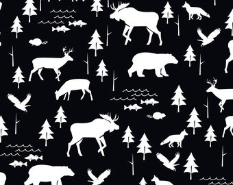 Moose Minky Bear Minky Woodlands Fabric Hunting Fabric