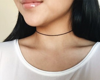 Thin Black Choker, Black Cord Choker, Cord Choker, Thin Choker, Simple Choker, 90s, Bohemian, Minimalist, Simple, Dainty