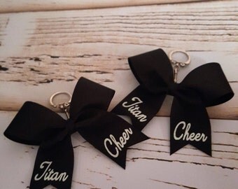 FULLY Customizable Keychain Bow- personalized keychain bow-cheer squad keychain bows-cheer coach gift