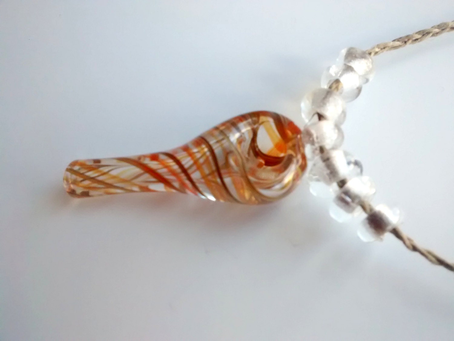 Glass Smoking Pipe Necklace by Minnesota Artist