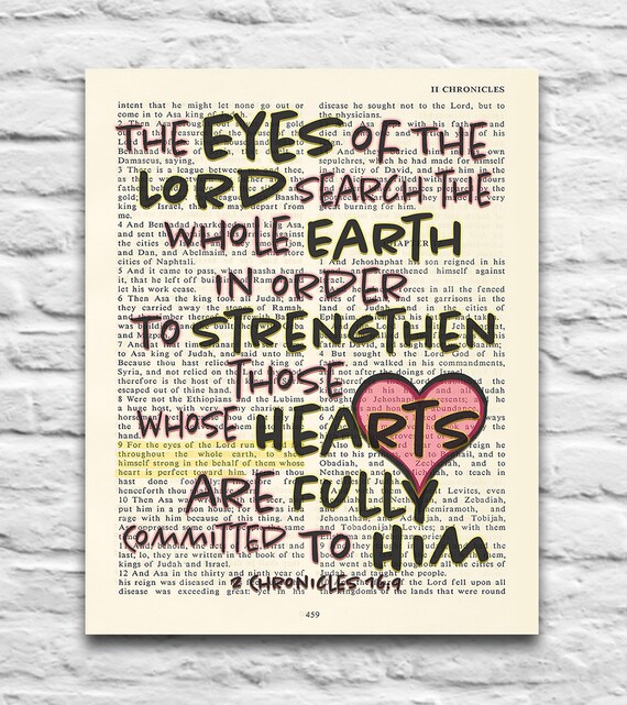 The Eyes of the Lord 2 Chronicles 16:9 Vintage Bible Page