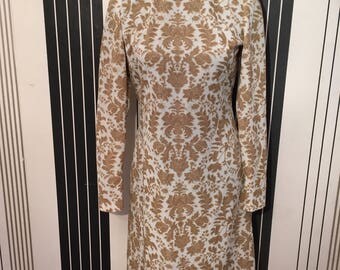 1950s high Neck patterned dress
