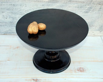 12" inches black wood cake stand,wedding black stand,black wood cake holder,wedding muffins pedestal,muffins stand,black buffet