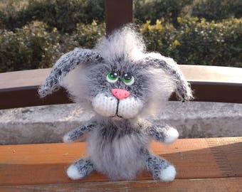 Rabbit Stuffed animal Easter souvenir Easter rabbit Cute bunny Animal toy Miniatures toys French toy Cuddly doll Knitted Toy Fanny Animal