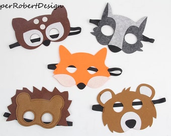 Woodland Forest Animals Coloring Masks woodland animal mask