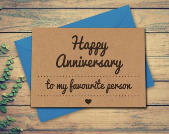 Anniversary Card Cute Anniversary Card Happy Anniversary to My Favourite Person Anniversary Card for Boyfriend Card for Girlfriend