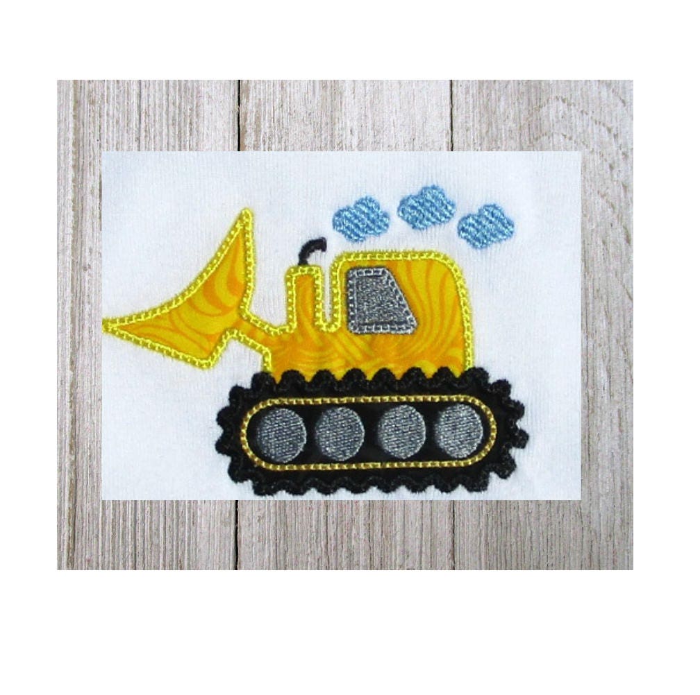 Bulldozer Applique Machine Embroidery Design Applique Heavy