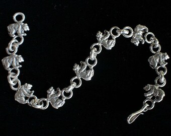 Bear Bracelet Sterling Silver Navajo Indian Native American Grizzly Black Bear