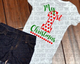 SVG DXF PNG cut file cricut silhouette cameo scrapbooking My First Christmas
