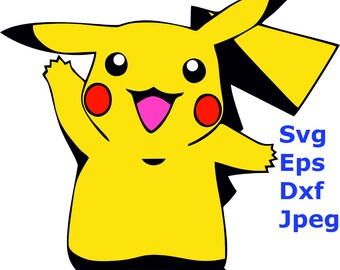 TODAY SALE 20% Pikachu, Pokemon SVG - Vector Design Svg, Eps, Dxf, Jpeg Format for Cricut and Silhouette, Digital download