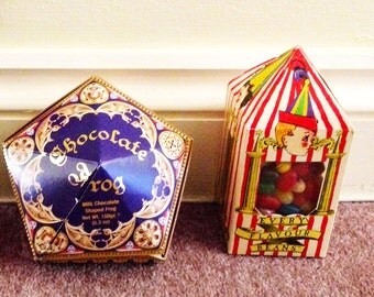 Chocolate frog box Replica and bertie botts box not affiliated with owner of TM Harry Potter chocolate frog box potter candy honeydukes