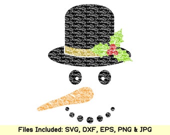 Christmas snowman face Svg files for Cricut Silhouette svg designs dxf cutting file cut files winter decor clipart patterns Instant Download