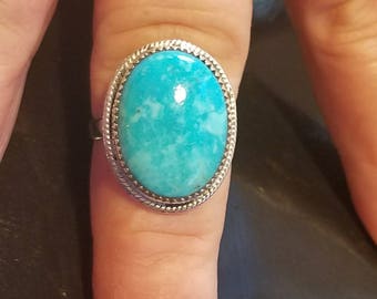 Turquoise Ring, Silver Turquoise Ring, Boho Turquoise Ring, Hippie Rings, Tribal Ring, Boho Jewelry, Christmas in July, Turquoise Jewelry
