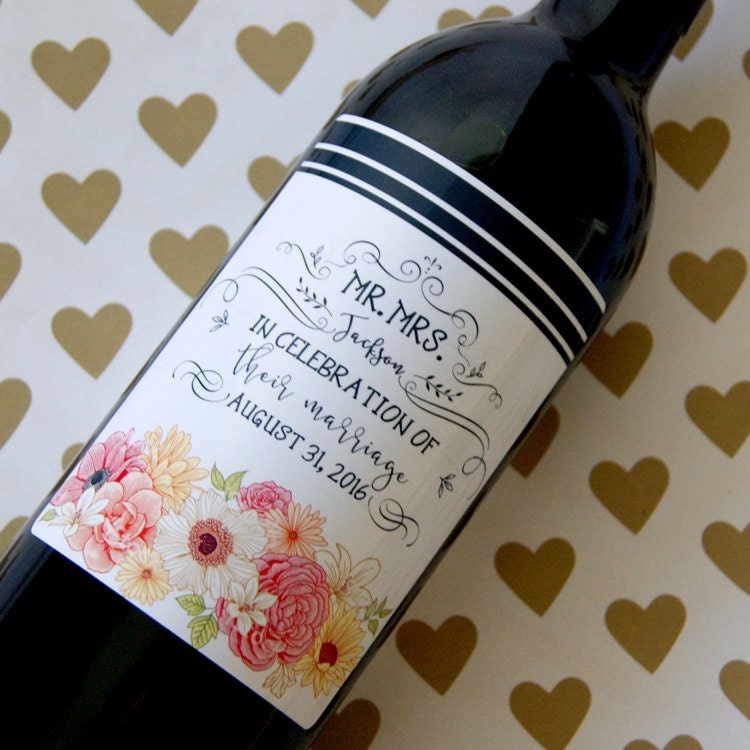 Personalized Wedding Label Engagement Wine Label Wedding