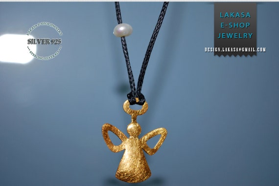 angel 925 sterling silver gold plated necklace jewelry gifts wing children love mother name day woman christmas happy new year wishes luck