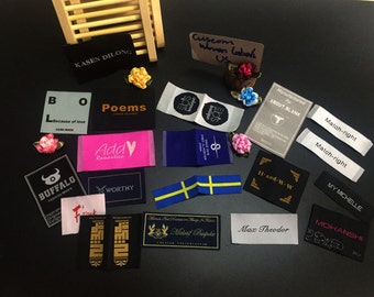 1000 pcs woven labels, clothing labels sew on, custom woven labels, garment labels sew on, woven labels clothes
