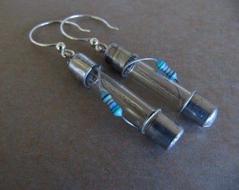 Blue Resistor and Fuse Earrings