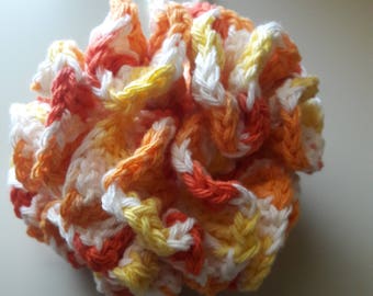 Crochet cotton bath pouf, loofa bath scrubby, body pouf, bath scrub, body cloth, face cloth, reusable bath pouf, eco-friendly bath pouf