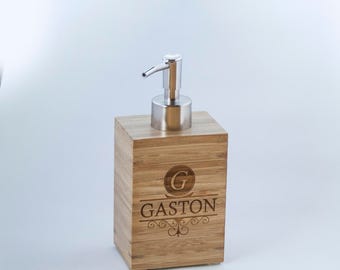 Personalized Bamboo Soap Dispenser