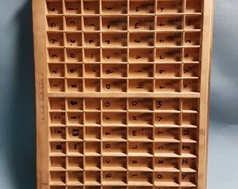 Vintage Printer's Drawer with Handle, Vintage Printer's Tray