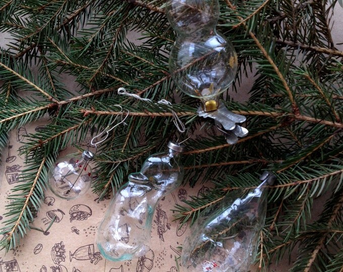 Christmas ornaments set of 4. Transparent ornamets. Ducks, lodge and jingle ball in set. Christmas gift