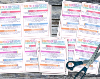 Care Instructions - Print your own! - 4 to a Page! CI001