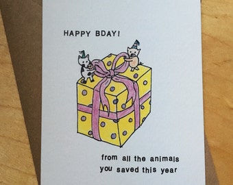 Vegan Big Surprise Birthday Card