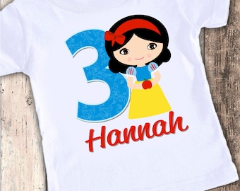Snow White inspired custom designed birthday t shirt tshirt personalized