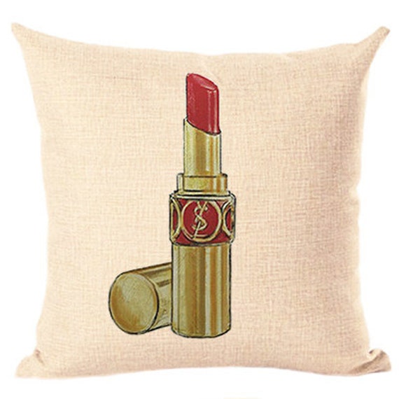 YSL Red Lipstick Throw Pillow Cushion Pillow Cover Decorative
