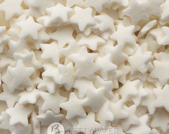 White Star Sugar Sprinkles, Edible Cake Sugar Sprinkles, Cupcake Decorations, Stars Cake Topper