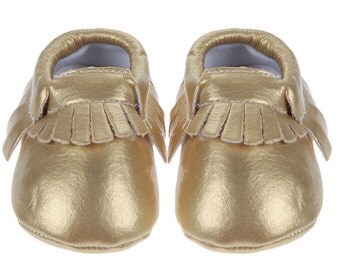 gold baby moccasins leather, boho baby shower gift, baby boy moccasins, baby booties, baby girl moccasins, baby shoes, leather moccasins