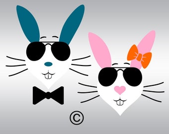 Download Bunny Rabbit Faces Easter SVG / DXF Cutting Files For ...