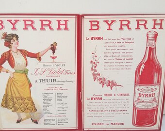 Vintage French Byrrh Wine Menu, Cafe,Bistro,French Advertising ,French Maison