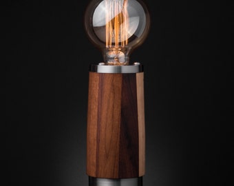 Tzalam and Stainless Steel Table Lamp