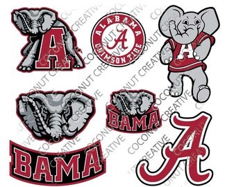 University of Alabama Crimson Tide Tuscaloosa logo svg dfx jpg jpeg eps layered cut cutting files cricut silhouette die cut decal vinyl
