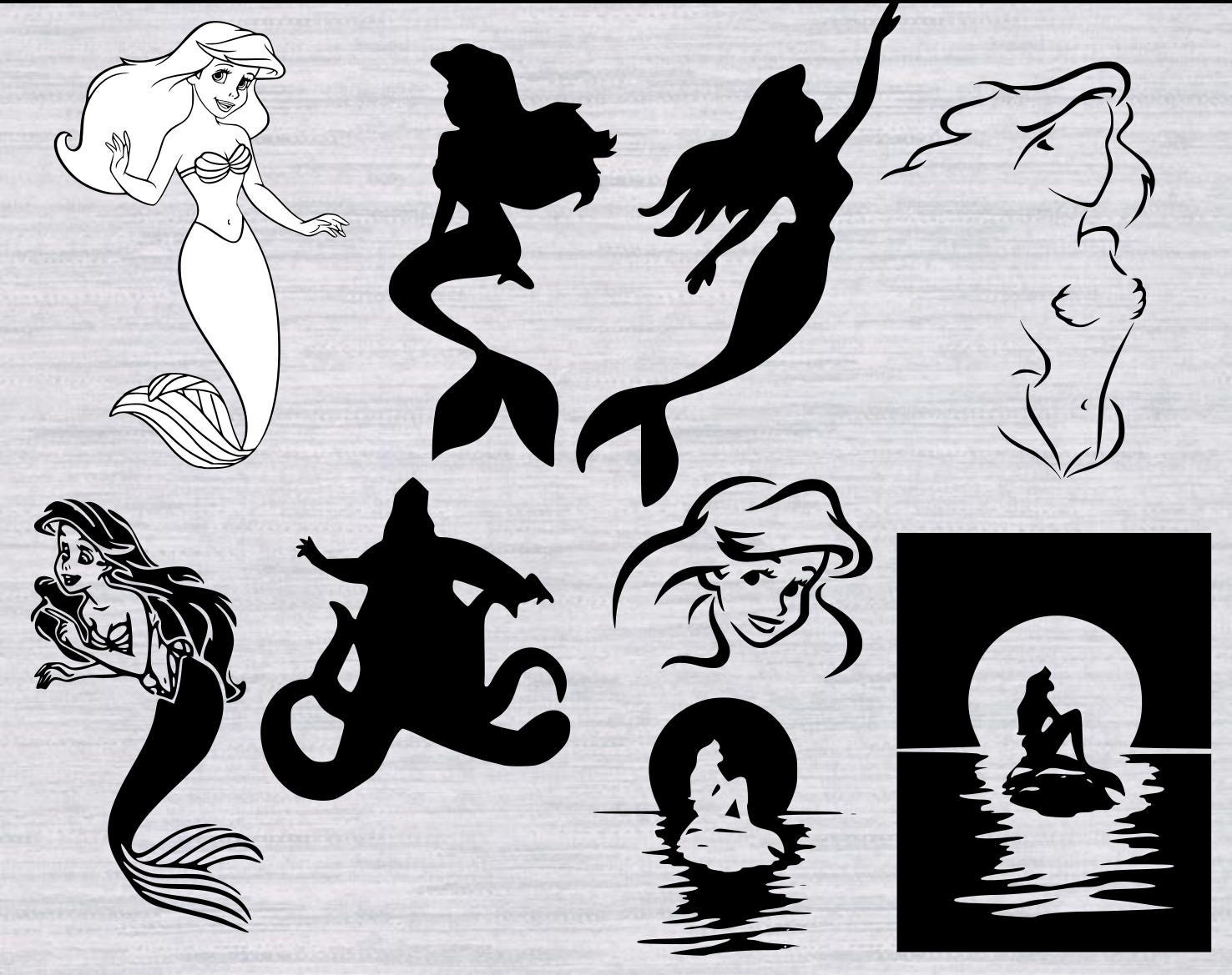 Free Free 306 Little Mermaid Outline Svg SVG PNG EPS DXF File