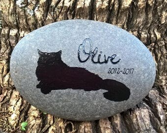 CAT MEMORIAL STONE Personalized Cat Engraved stone