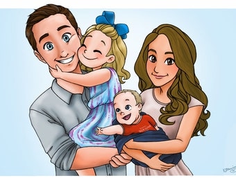 Custom Family Portrait - Disney Style