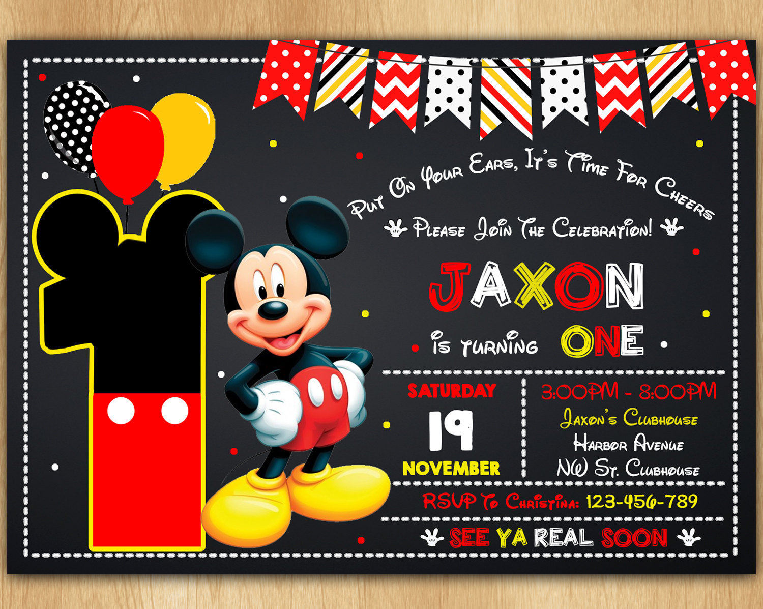 Mickey Mouse Invitations With 4