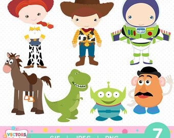 Toy Story ClipArts Pack, Toy Story GIF PNG JPG Files, Disney Toy Story ClipArts Decoration Stickers Boy Girl Birthday Party Woody Buzz Jesse