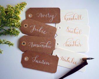 Handmade calligraphy gift tag | wedding gift tag | wedding favors | bridesmaids gifts | modern calligraphy | pen and ink